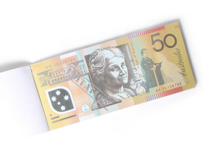 50 Dollar Australian Souvenir Note Pad Fake AUD Money - 1 Pack of 50 Sheets