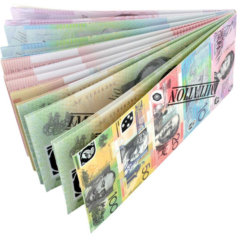 Assorted Dollar Australian Souvenir Note Pad Fake AUD Money - 1 Pack of 50 Sheets