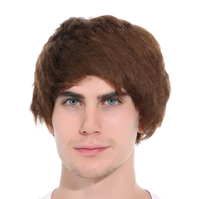 Mens Short Party Wig Costume Party Dress Up Fancy Classic Style - Brown