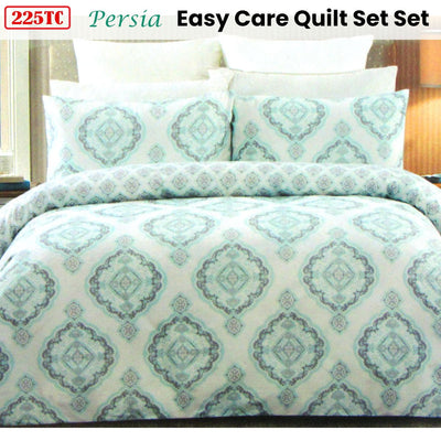 225TC Persia Cotton Rich Easy Care Quilt Cover Set King Payday Deals