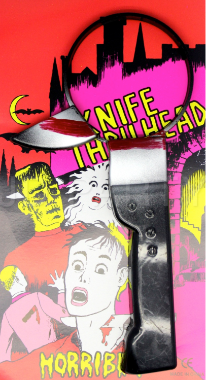 HALLOWEEN Fake Knife Through Head Horror Scary Headband Costume Party Zombie