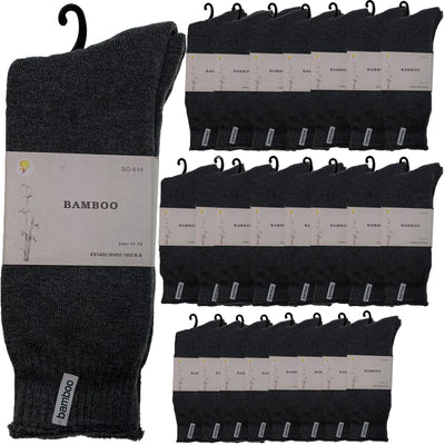 24 Pairs PREMIUM BAMBOO SOCKS Mens Heavy Duty Thick Work Socks BULK Cushion Payday Deals