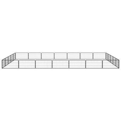 24-Panel Dog Playpen Black 100x50 cm Powder-coated Steel Payday Deals