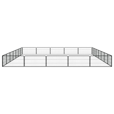 24-Panel Dog Playpen Black 100x50 cm Powder-coated Steel Payday Deals