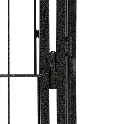 24-Panel Dog Playpen Black 100x50 cm Powder-coated Steel Payday Deals
