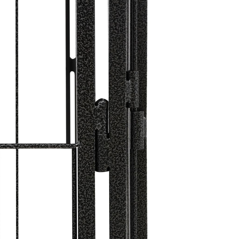 24-Panel Dog Playpen Black 100x50 cm Powder-coated Steel Payday Deals
