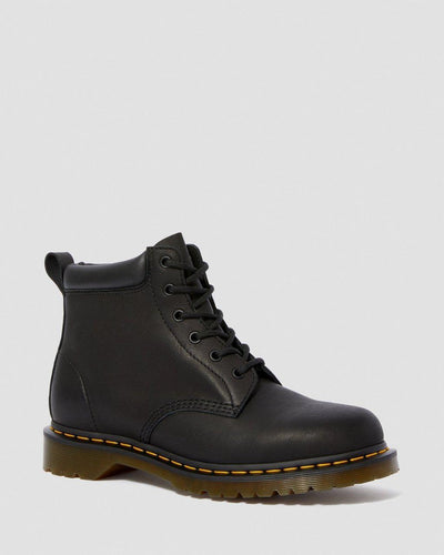 Dr. Martens 939 Ben Boots 6 Eye Mens Greasy Leather Shoes Leather Doc in Black