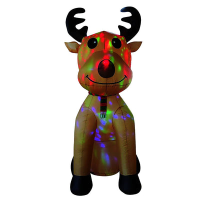 245cm Xmas Christmas Charm Inflatable Disco Reindeer w/ Multi LED Lights