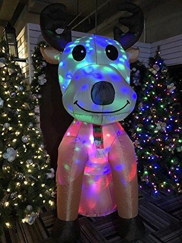 245cm Xmas Christmas Charm Inflatable Disco Reindeer w/ Multi LED Lights Payday Deals