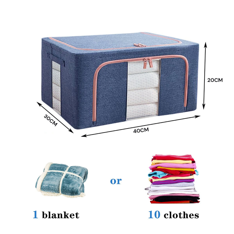 24L Cloth Storage Box Closet Organizer Storage Bags Clothes Storage Bags Wardrobe Organizer Idea Blue Payday Deals