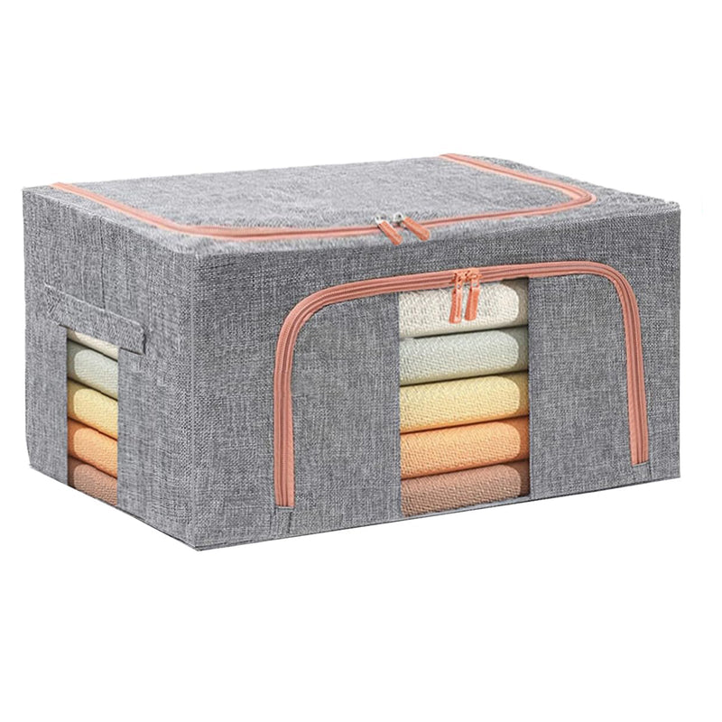 24L Cloth Storage Box Closet Organizer Storage Bags Clothes Storage Bags Wardrobe Organizer Idea Grey Payday Deals