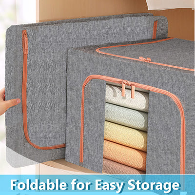 24L Cloth Storage Box Closet Organizer Storage Bags Clothes Storage Bags Wardrobe Organizer Idea Grey Payday Deals