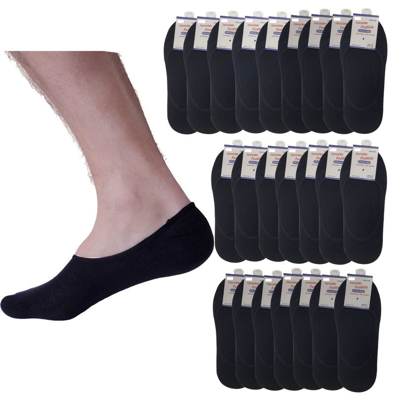 24x NO SHOW COTTON SOCKS Non Slip Heel Grip Low Cut Invisible Footlet Seamless Payday Deals