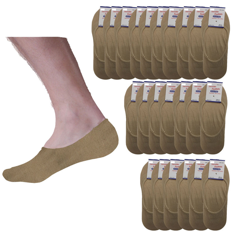 24x NO SHOW COTTON SOCKS Non Slip Heel Grip Low Cut Invisible Footlet Seamless Payday Deals