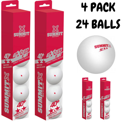 24x Table Tennis Balls 40+ Ping Pong Game Non-Celluloid - 2 Star Red Dot Payday Deals