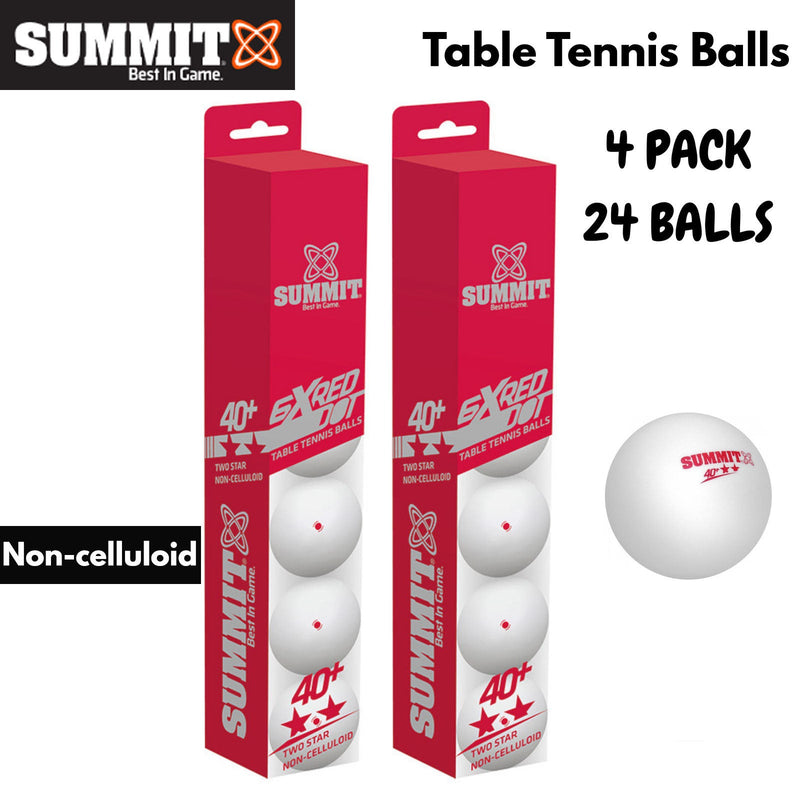 24x Table Tennis Balls 40+ Ping Pong Game Non-Celluloid - 2 Star Red Dot Payday Deals