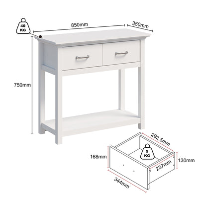 Ashford Console Table White and Display Storage Cabinet White Dressers