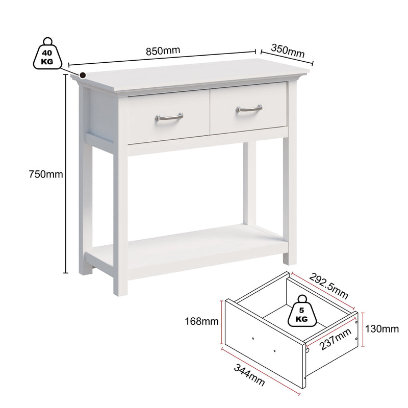 Ashford Console Table White and Display Storage Cabinet White Dressers