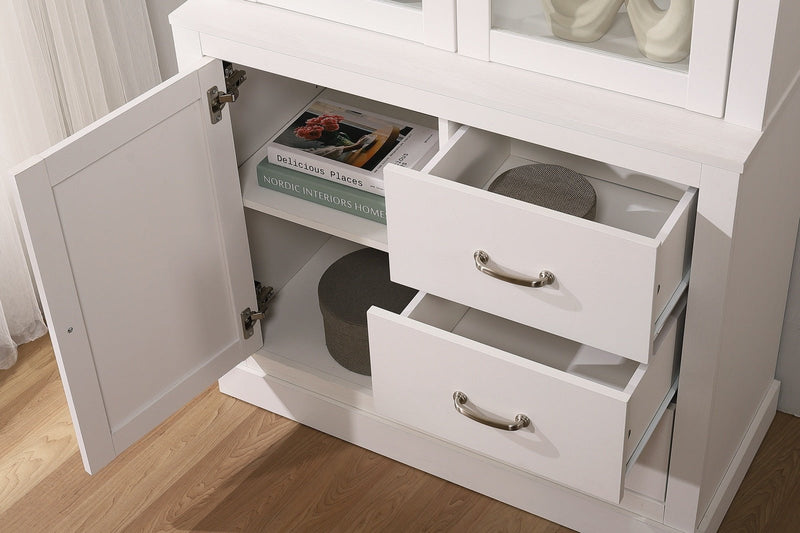 Ashford Console Table White and Display Storage Cabinet