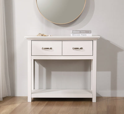 Ashford Console Table White and Display Storage Cabinet