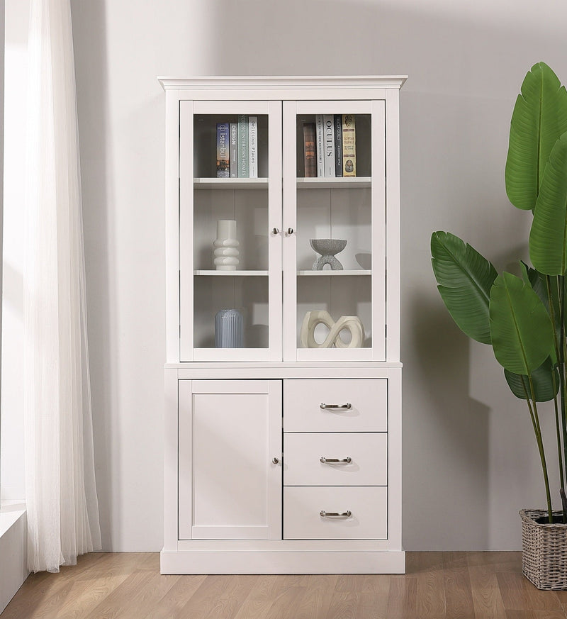 Ashford Console Table White and Display Storage Cabinet