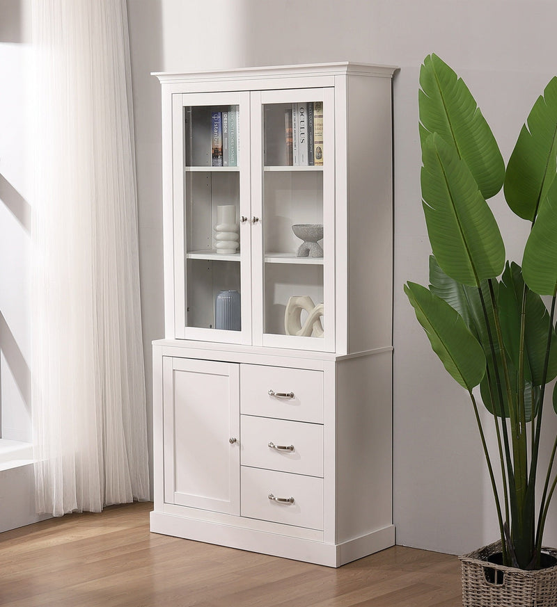 Ashford Console Table White and Display Storage Cabinet