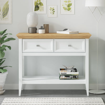 Coogee Console Table with 2 Drawers White Dressers Stylish and Functional Entryway or Living Room Table