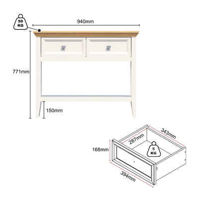 Coogee Console Table with Drawers & Bedside Table Set White Dressers Elegant Storage Solutions for Modern Interiors