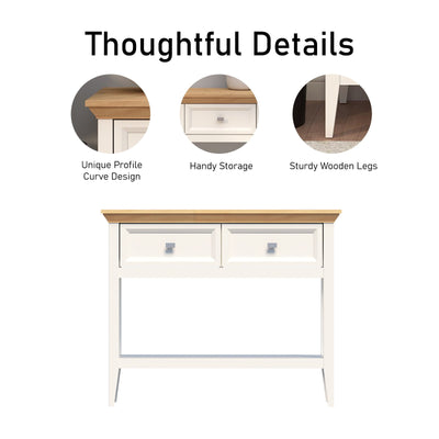 Coogee Console Table with Drawers & Bedside Table Set White Dressers Elegant Storage Solutions for Modern Interiors