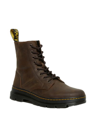 Dr. Martens Combs Leather 8 Eye Boots Shoes Combat in Crazy Horse Gaucho