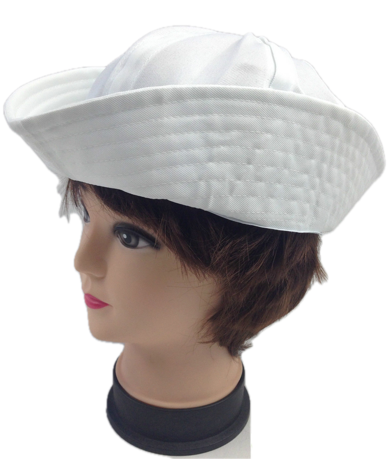 Adult White Sailor Hat Marine Unisex Gob Captain Navy Hen&