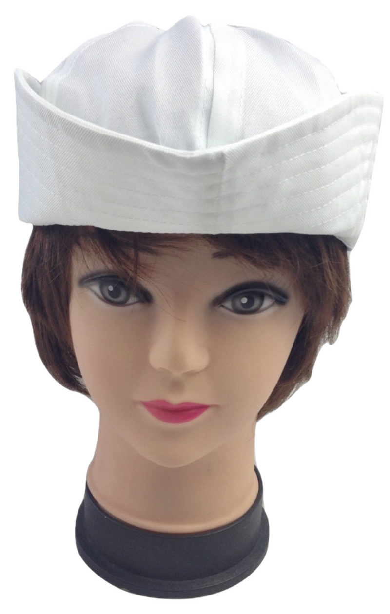 Adult White Sailor Hat Marine Unisex Gob Captain Navy Hen&