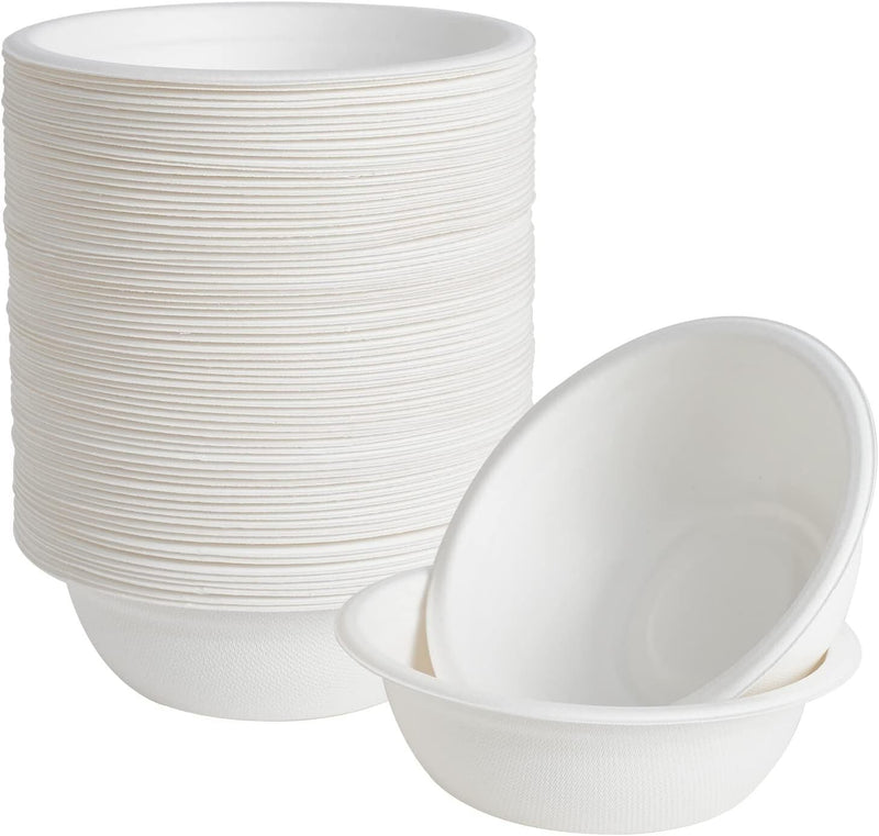 288pcs Disposable Sugarcane Bagasse Round Bowls - 18cm (450ml) - Bulk Payday Deals