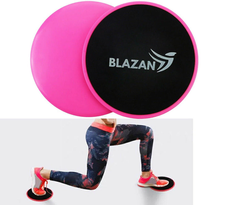 2 Set Core Sliders Gliding Discs Abs Exercise Gym Fitness Foam Circle Pad Pink Pair