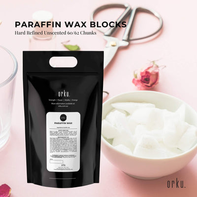 2Kg Paraffin Wax Blocks - Refined Hard Unscented Chunks 60/62 Candle Soap Making Payday Deals