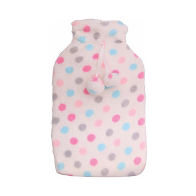 2L HOT WATER BOTTLE with Coral Fleece Cover Winter Warm Natural Rubber Bag Payday Deals