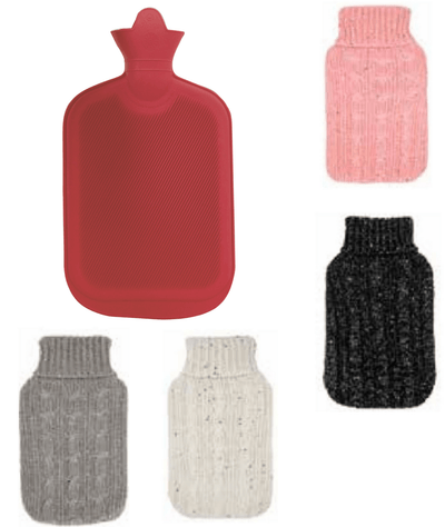 2L HOT WATER BOTTLE with Knit Sparkles Cover Winter Warm Natural Rubber Bag Payday Deals