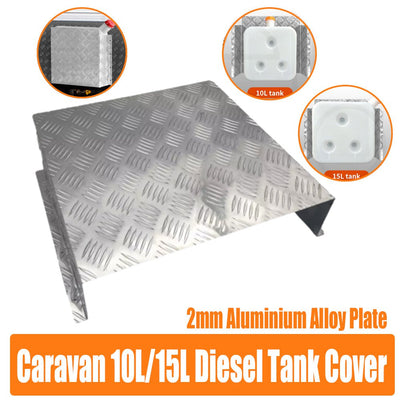 2mm Aluminium Alloy Plate Caravan Diesel Tank Cover for 10L/15L Fuel Tank Silver Payday Deals