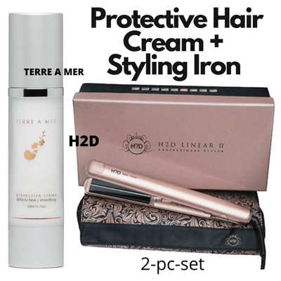 2Pc Set H2D Hair Straightener Styling Iron + Terre A Mer Protective Hair Cream Payday Deals