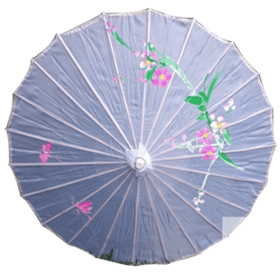 2pc Set Parasol Umbrella Black + White Chinese Japanese Bamboo Flower Pattern Payday Deals