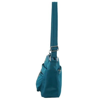 2Pc Set Pierre Cardin Anti-Theft Cross Body Bags Slash Proof - Turquoise & Grey Payday Deals