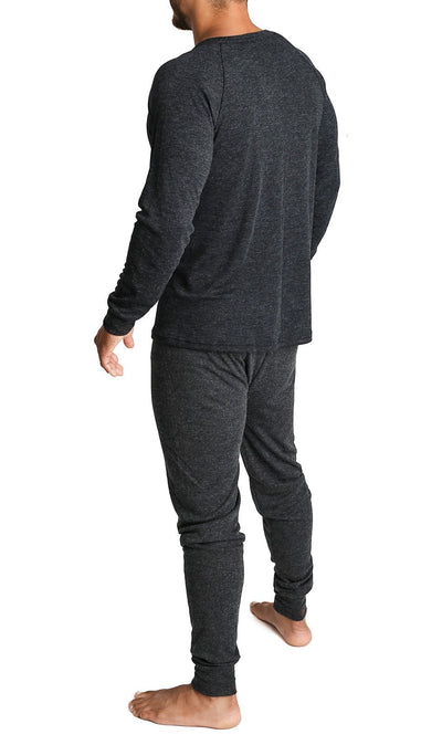 2pcs Set Mens Merino Wool Blend Long Sleeve Thermal Top & Long Johns Pants Underwear Payday Deals