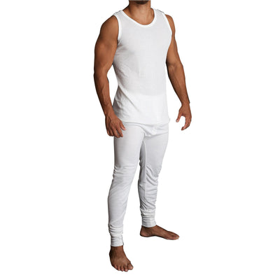 2pcs Set Mens Merino Wool Blend Thermal Singlet Top & Pants Underwear Thermals Payday Deals