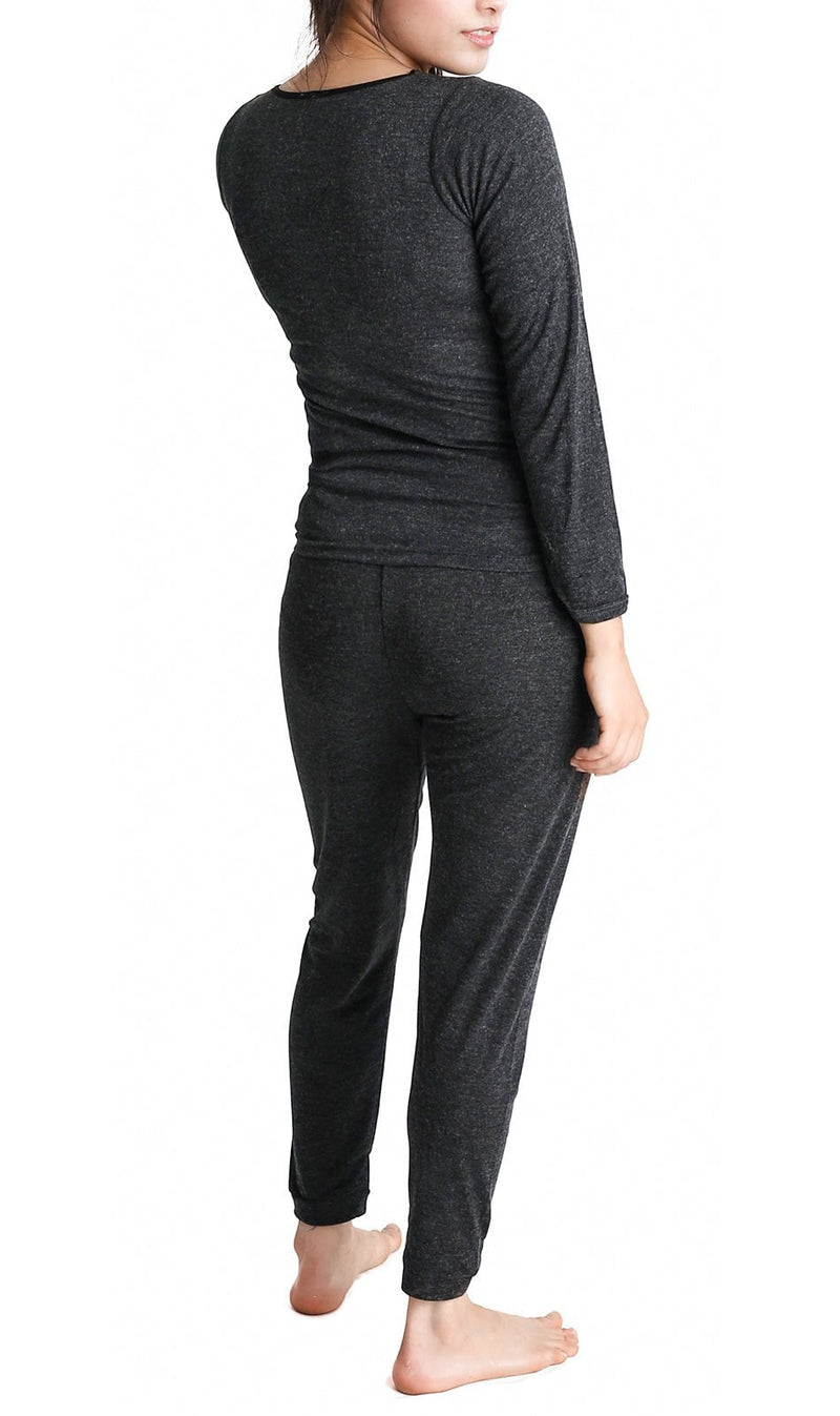 2pcs Womens Merino Wool Blend Top & Pants Thermal Set Leggings Long Johns Underwear Payday Deals