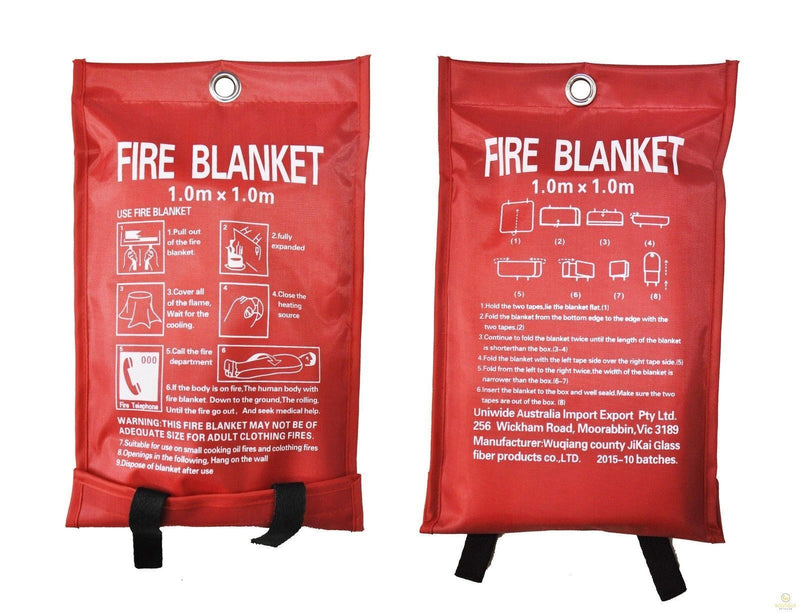 2x Australian FIRE BLANKET Fibre Glass Safety House Caravan Emergency 1m x 1m Payday Deals