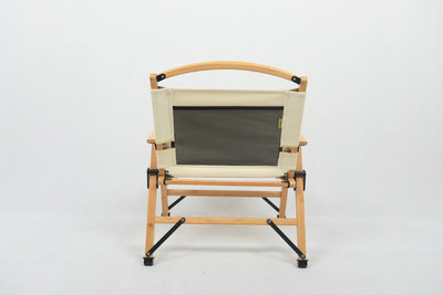 2x Bamboo Canvas Foldable Outdoor Camping Chair Wooden Picnic Park - Khaki/Beige Payday Deals