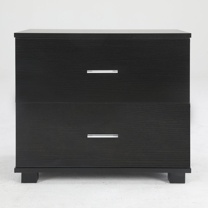 2X Bedside Table Side Storage Cabinet Nightstand Bedroom 2 Drawer ETTA BLACK Payday Deals