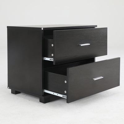 2X Bedside Table Side Storage Cabinet Nightstand Bedroom 2 Drawer ETTA BLACK Payday Deals