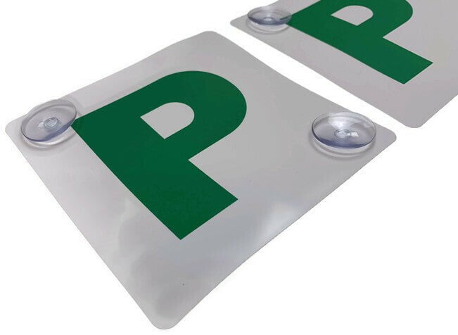 2x GREEN P PLATES Stay-Put Suction Disks Probationary Car Window Signs NSW Payday Deals