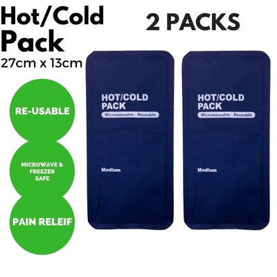 2x HOT COLD PACK First Aid Reusable Ice Heat Gel Packs Microwaveable Relief Payday Deals